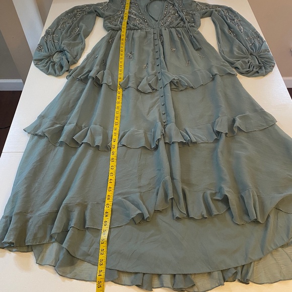 ASOS NWOT Soft Midi Button Front Dress with Trailing Embellishments Size 6 - Picture 13 of 16